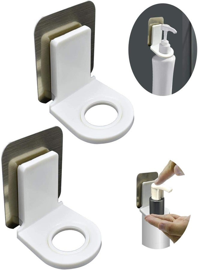 Dkriva Hand Wash Sanitizer Bottle Rack Hook Self Adhesive Wall Mounted Shampoo Holder Hook Shower Gel Bottle Rack Hanger Liquid Soap Shower Holder for Kitchen Bathroom with Sticker(Pack of 2) - Image 2